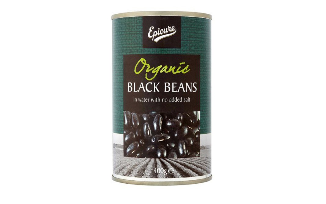 Epicure Organic Black Beans In Water With No Added Salt   Tin  400 grams